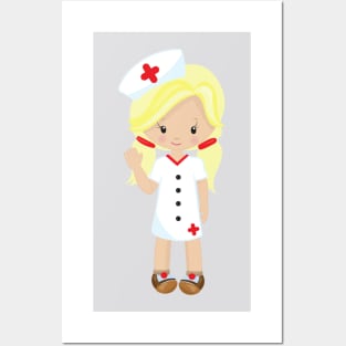 Nurse, Medicine, Doctor, Cute Girl, Blonde Hair Posters and Art